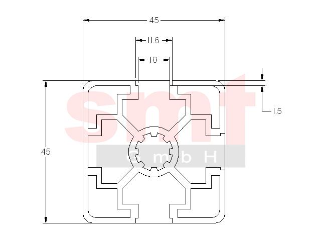 Ma�e Profil, Bosch kompatibel 45x45L 1N
